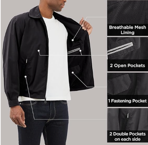 เสื้อแจ็คเก็ตกอล์ฟแบบมีซิปด้านหน้าสำหรับผู้ชาย (ไซส์ปกติและไซส์ใหญ่พิเศษ) - Product Image 4