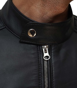 Veste en cuir noire élégante, vêtements d'extérieur tendance pour hommes, pour un style décontracté et streetwear - Product Image 5