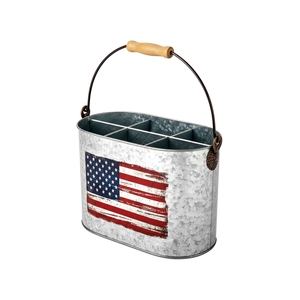 Porta Utensilios Metálico Patriótico Americano - Product Image 1