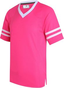 Camiseta Deportiva de Manga Corta con Cuello en V para Hombre, con Rayas Blancas, de Secado Rápido, de Poliéster, Informal, para Verano - Product Image 3