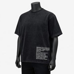 T-shirt en molleton de coton délavé vintage personnalisé pour homme, 300 GSM, coupe oversize, tissu doux, design graphique, style urbain, OEM - Product Image 3