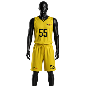 ORVO Sports Unisex Basketball Jersey Set Red/Black V-Neck Sleeveless Digital Print 100% Polyester Quick Dry Breathable - Product Image 3