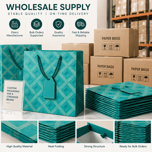 Bolsas de Regalo de Papel de Lujo Personalizadas con Asas, Bolsas de Compras Impresas Premium para Empaquetado Minorista, Regalos de Boutique y Eventos Especiales - Product Image 3