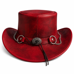 Chapeaux de cowboy western en cuir véritable à large bord, marque privée, pour la vente en gros aux acheteurs de marques de détail - Product Image 5