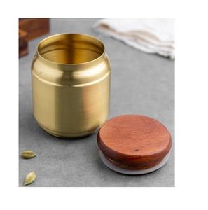 Contenedor Tradicional de Latón para Almacenar Aceite Ghee con Tapa, Hecho a Mano, Proveedor de Contenedores de Latón para Aceite Ghee de la India - Product Image 2