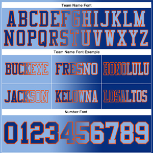 Custom Royal Football Jersey <b>Light</b> Blue <b>Orange</b> Mesh Authentic Gradient Fashion High Quality Breathable Sports Wear Athletic - Product Image 3