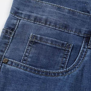 Shorts en jean bleu délavé pour homme, fermeture éclair, coupe droite, décontracté, été - Product Image 6