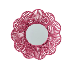 Nuevo Espejo Decorativo Redondo de Seagrass con Borde Festoneado para Sala de Estar, Dormitorio, Baño y Entrada, Procedente de Vietnam - Product Image 1