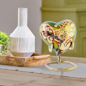 Heritage Brass Heart Keepsake Funeral Cremation Urn Memorial Ash <b>Container</b> Featuring Stylish Secure Closure Design - Product Image 3