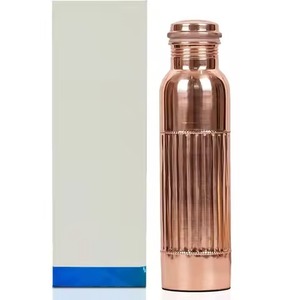 Handmade Copper Water <b>Bottle</b> with Hammered Design Portable Travel Drinkware Traditional Chinese Style Lids Included - Product Image 3