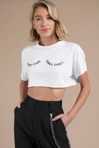 เสื้อครอปแฟชั่นสตรีทแวร์และลำลองสำหรับผู้หญิง ไซส์สั่งทำได้ ราคาถูก คุณภาพดี ขั้นต่ำในการสั่งซื้อน้อย เหมาะสำหรับใส่ในช่วงฤดูร้อน - Product Image 5