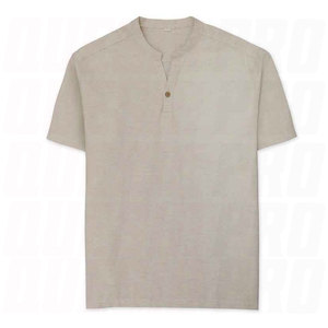 เสื้อยืดเฮนลีย์ผู้ชายทรงปกติ ผ้าฝ้าย สีพื้น ติดกระดุม สวมใส่สบายๆ ในฤดูร้อน ระบายอากาศได้ดี เนื้อผ้านุ่ม น้ำหนักเบา แขนสั้น - Product Image 1