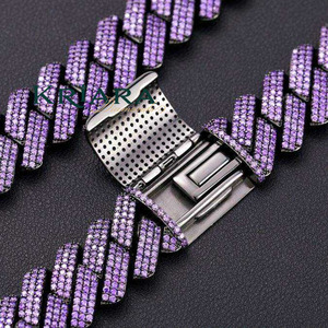 S925 Luxury Men's Gold Plated Moissanite Link <b>Chain</b> Necklace Round Brilliant Cut Micro Pave Everyday Wear - Product Image 4