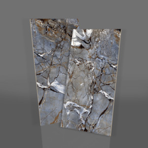 Carreaux muraux contemporains en porcelaine mate avec texture imitation pierre noir-vert pour revêtement de sol de chambre. - Product Image 1