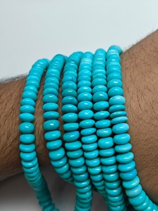 Perles Rondelles Lisses en Turquoise Arizona Sleeping Beauty 5mm à 6.5mm, Nouveauté 2026, Idéales pour la Confection de Bracelets et Colliers DIY - Product Image 1