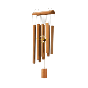 Carillons à vent en bambou VietChoice, finition naturelle, faits à la main, forme irrégulière, ornement suspendu pour extérieur/intérieur, décoration de jardin, Art déco, nature - Product Image 3