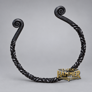 Collar de Hierro Forjado a Mano con Extremos en Espiral, Joyería de Metal Estilo Vikingo Medieval Única - Product Image 3