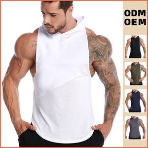เสื้อกล้ามมีฮู้ดแขนกุดสำหรับผู้ชาย สีเขียวมะกอก แห้งเร็ว ผ้าถัก ทรงสปอร์ต ใส่ได้ในฤดูร้อน - Product Image 6