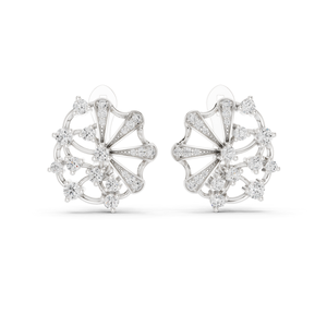 Boucles d'oreilles clous en or jaune 18 carats avec moissanite florale, certifiées IGI, bijoux de luxe pour femme, idéales pour anniversaire ou soirée - Product Image 5