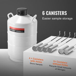 Contenitore per Azoto Liquido in Lega di Alluminio da 20L con 6 Bombole e Borsa per il Trasporto con Cinghie - Cilindri da Laboratorio - Product Image 5