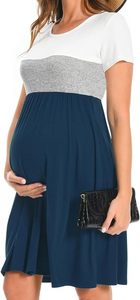 Nuevo Diseño, Vestido de Maternidad y Lactancia Moderno y Personalizado para Mujer, con Bloques de Color, Elegante, Transpirable, de Venta Caliente, Vestido Formal para Amamantar - Product Image 2