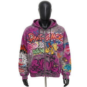 Dernier design, impression de logo personnalisé, sweats à capuche respirants à manches longues pour garçons, prix de gros, sweats à capuche zippés de haute qualité pour hommes - Product Image 3