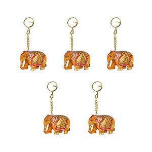 Handcrafted Wooden <b>Elephant</b> Carved Painted Key Chain Decorative Animal Keyring for Keys Bags <b>Gifts</b> - Product Image 6