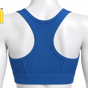 SAMAVIA Camiseta sin mangas de yoga para mujer, cuello redondo, espalda cruzada, ajuste ceñido, estampada, transpirable, de Spandex/Nylon, con logo frontal, ropa deportiva - Product Image 2