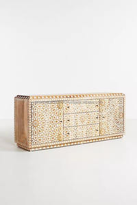 Wooden Antique Solid <b>Sideboard</b> Vintage Carved Drawer Modern Luxury Extendable Cabinet Dresser Storage Handmade Home Furniture - Product Image 2