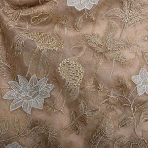 Tela de Lujo con Bordado Malty, Malla de Poliéster Transpirable con Patrón Floral para Vestidos de Novia y Fiesta - Product Image 2