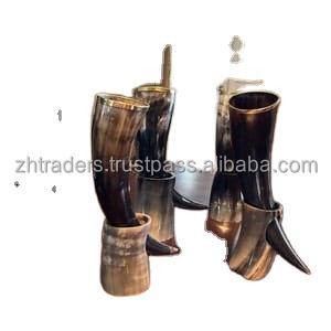 Jarra Vikinga de Cuerno de Búfalo Real, Hecha a Mano, Pulida, Impermeable, para Beber Hidromiel y Exhibir Coleccionables - Product Image 2