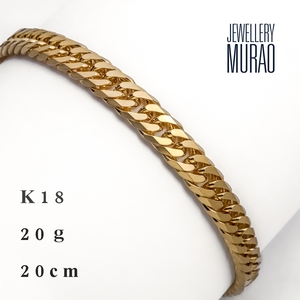 สร้อยข้อมือทองคำแท้ญี่ปุ่น Au750 6DCW 20ซม.20กรัม สร้อยข้อมือแบบโซ่ Curb Chain ทองคำแท้ 18k โซ่ทองคำแท้ 18k - Product Image 5