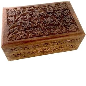 New Brass & Wooden Engraved Antique Storage <b>Box</b> For Jewelry <b>Keepsake</b> With Hinged Lid For Vintage Homedecor Wedding Gifting <b>Box</b> - Product Image 3