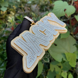 Pendentif personnalisé en moissanite avec nom, style Hip Hop, breloques VVS Iced Out, pendentif lettre en argent 925, pendentif en moissanite sur mesure - Product Image 5