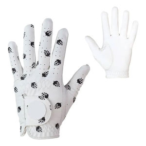 Tour Quality Leather Golf Gloves with Adjustable <b>Velcro</b> Wrist <b>Strap</b> High Grip Full Finger Golf Gloves - Product Image 1