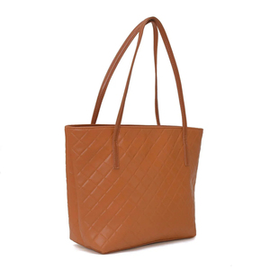 Bolso Tote Acolchado para Mujer con Patrón de Rejilla de Diamantes, Gran Capacidad, Bolso de Hombro Casual para Uso Diario, Bolso de Moda con Correa Superior - Product Image 5