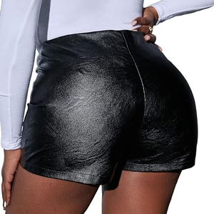 2026 Women's High-Waisted A-Line Polyester Woven Shorts Casual Versatile Black Skinny Breathable Streetwear Sexy <b>Aesthetic</b> - Product Image 3