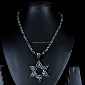 Recién llegado, colgantes con forma de estrella, joyería de Hip Hop de plata 925 para hombres y mujeres, colgante de diamante de moissanita negra VVS - Product Image 2