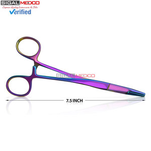 Porte-aiguille de précision 7,5 pouces arc-en-ciel pour manipulation et suture des aiguilles, en acier inoxydable, instrument ophtalmique multicolore - Product Image 2