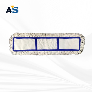 A&S Durable 5x24 White Dust Mop with Synthetic Polyester Fibers Cut-End Design and White Backing for Multi-Floor Cleaning - Product Image 3