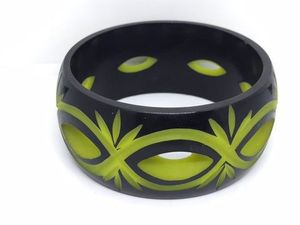 Ensemble de bracelets vintage en résine acrylique transparente, vert, orange, marron, crème, unisexe, bracelets à la mode, bijoux classiques uniques pour femme - Product Image 2