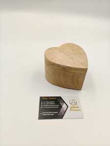 ANAM OVERSEAS <b>Heart</b> <b>Shape</b> Wooden Candle Holder Box Natural Wood Handmade Wedding Decor Digital Printing - Product Image 1