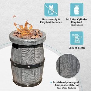 Braciere a Gas Rotondo da Esterno da 10 Pollici, Elegante Focolare per Intrattenimento all'Aperto - Product Image 3