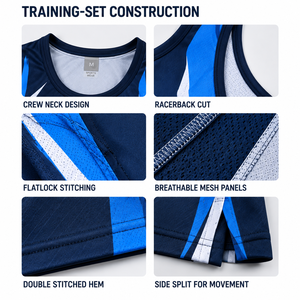 Camiseta Deportiva sin Mangas para Hombre, con Estampado Geométrico Azul, de Secado Rápido, Cuello Redondo, de Poliéster, para Atletismo y Running - Product Image 5