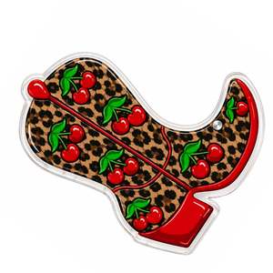 Botas con Estampado de Leopardo y Cerezas, Acrílicas, con Logotipo Personalizado, Estampado de Leopardo y Cerezas, OEM - Product Image 2