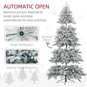 Albero di Natale innevato da 210 cm con montaggio facile e design a cerniera per decorazioni natalizie in casa e ufficio - Product Image 6
