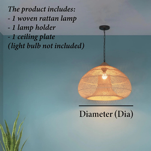 <b>Rattan</b> Pendant Light Handmade Bamboo Wicker Woven Lampshade Hanging <b>Lamp</b> Boho Home Decor Supplier - Product Image 3