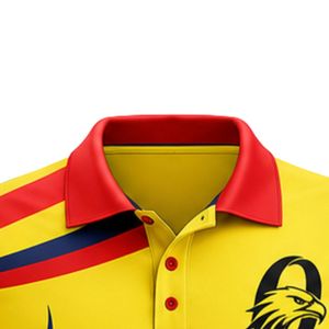 เสื้อคริกเก็ตสีเหลืองแดงสำหรับผู้ชาย แขนสั้น เสื้อกีฬาประสิทธิภาพสูง ชุดทีม เสื้อผ้าสำหรับเล่นกีฬากลางแจ้ง ชุดยูนิฟอร์มคริกเก็ต - Product Image 6