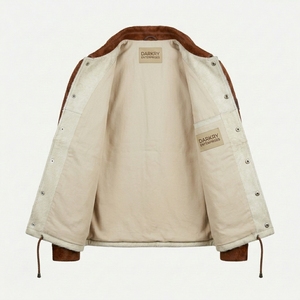 Veste en cuir de vachette à poils pour homme, vente en gros, avec empiècements contrastants, vêtement d'extérieur, colorblock personnalisé, fournisseur de cuirs authentiques B2B - Product Image 3