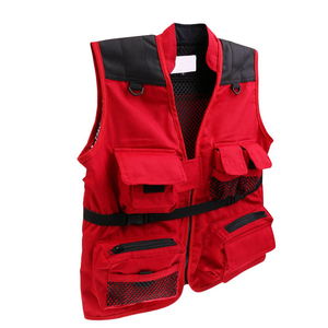 Chaleco de Trabajo Rojo de Alta Visibilidad con Paneles de Malla, Uniforme de Seguridad Transpirable Unisex, Material de Poliéster - Product Image 4